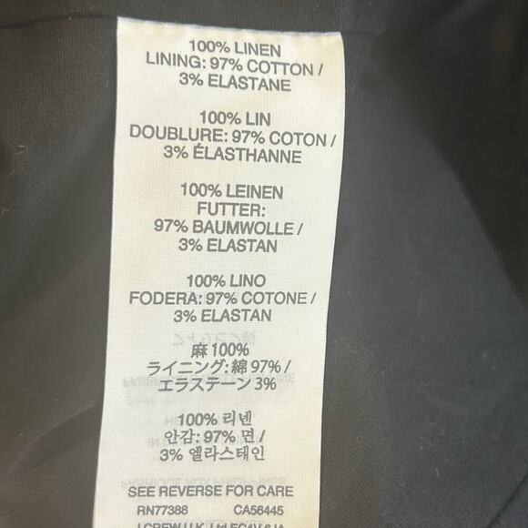 J. crew women's navy 100% linen one button blazer fully lined size 0 - Picture 6 of 6